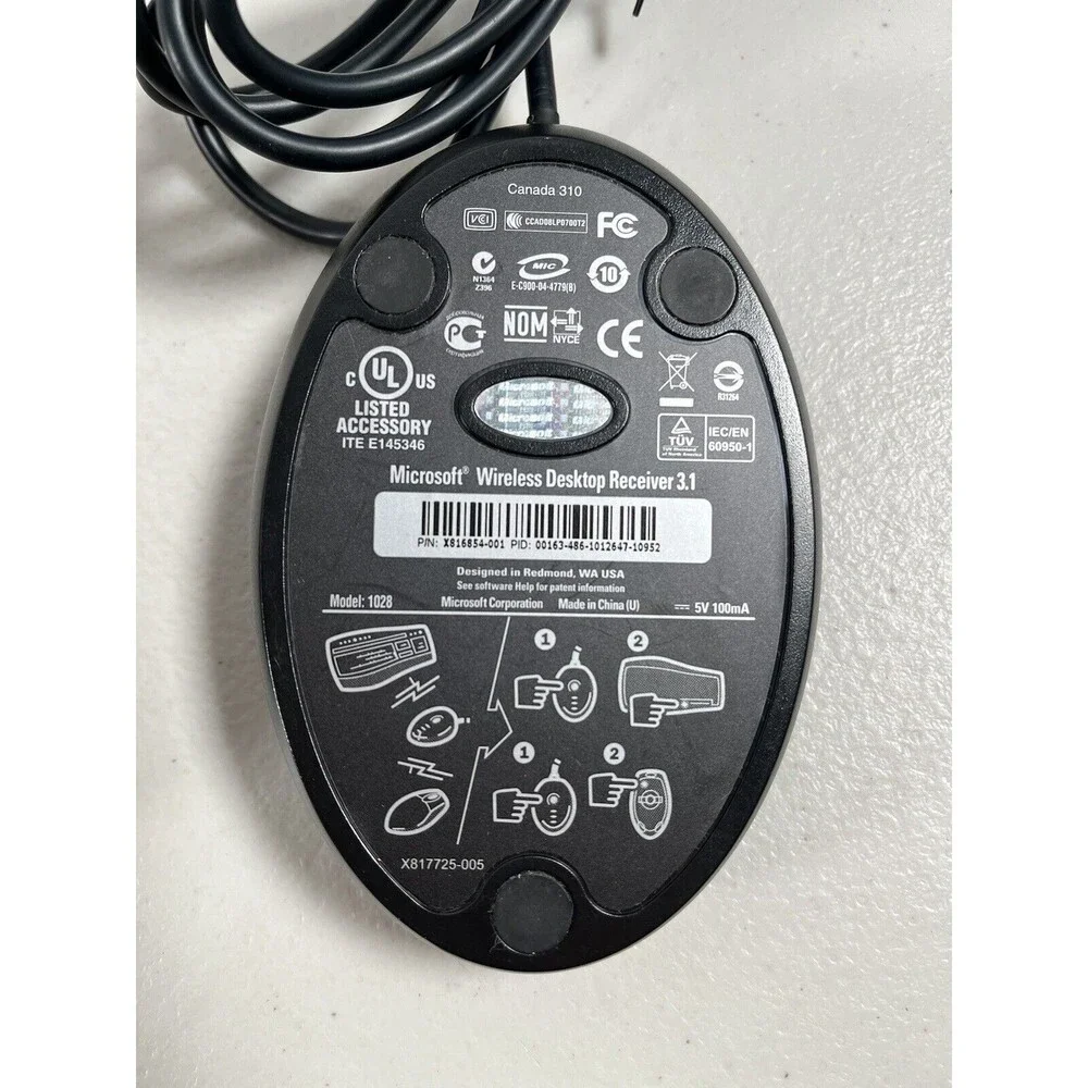 Lot of 3 Microsoft Wireless Optical Mouse 2000 Desktop Receiver 3.1